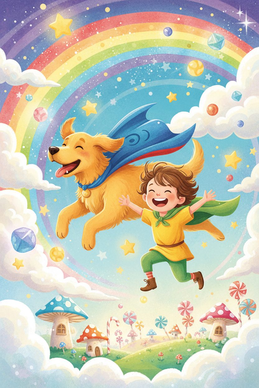 Personalized pet superhero adventure storybook cover